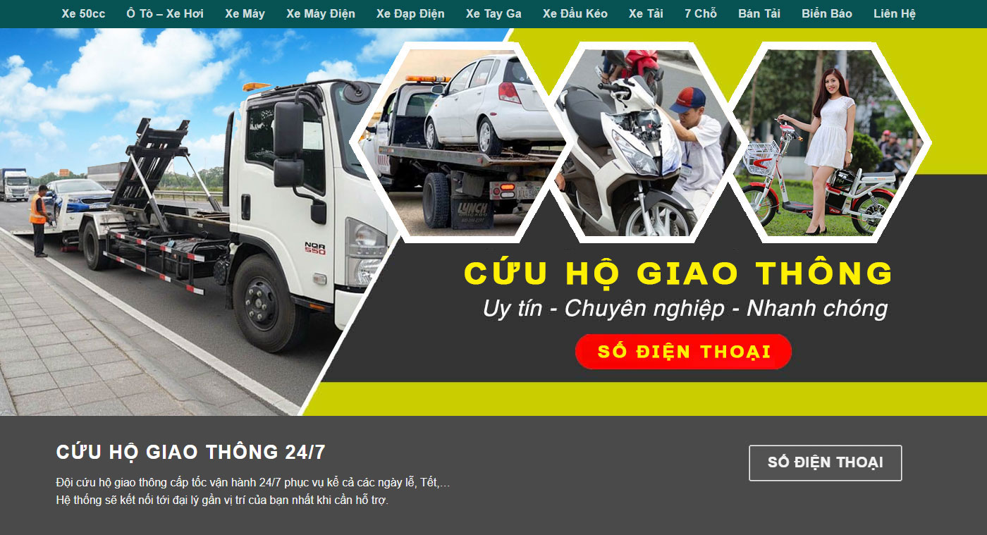 Hiện thị số điện thoại cứu hộ giao thông